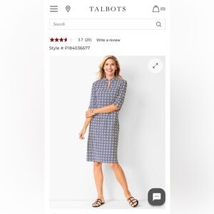 Talbots‎ Navy Geometric Print Dress